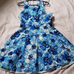 Rare editions blue floral dress size 8